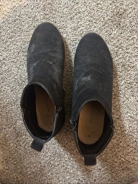 Time and Tru Black Suede Ankle Booties